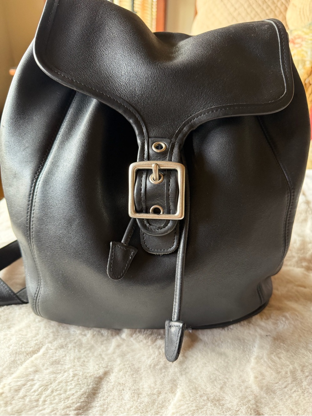 RARE Vintage Coach, Large, Black Leather Backpack